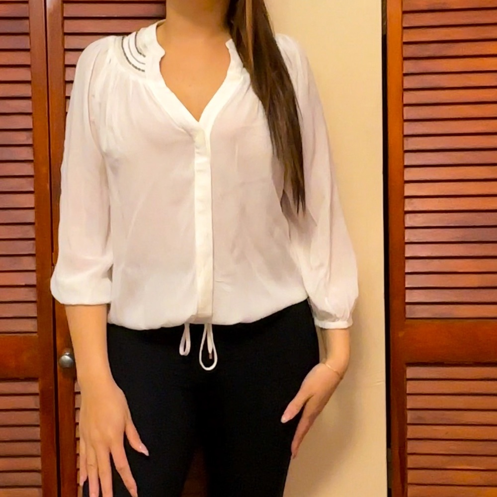 White embellished top